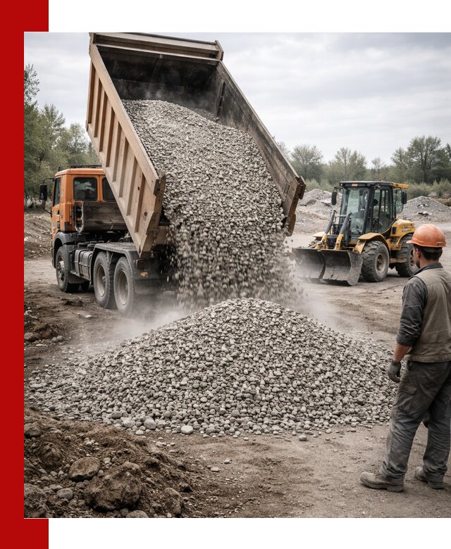 Доставка щебня в Чите крупными и мелкими фракциями