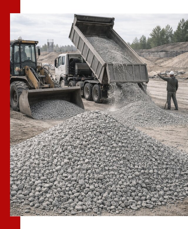 Доставка известнякового щебня фр. 5–20 в Чите