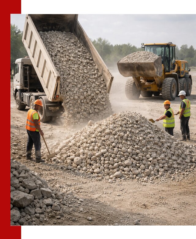 Доставка известнякового щебня фр. 40-70 в Чите