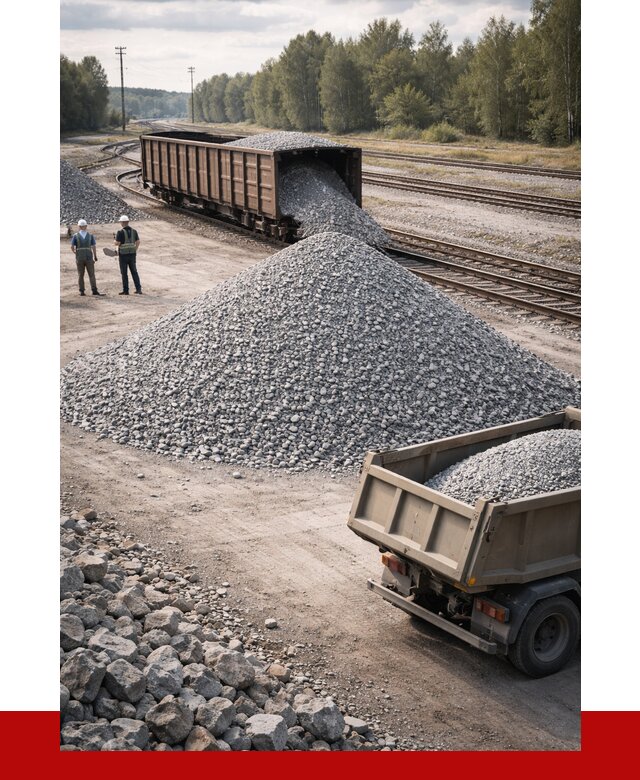 Железнодорожный щебень 20-60 в Чите от 1760 р. | ПРОНЕРУДЧта