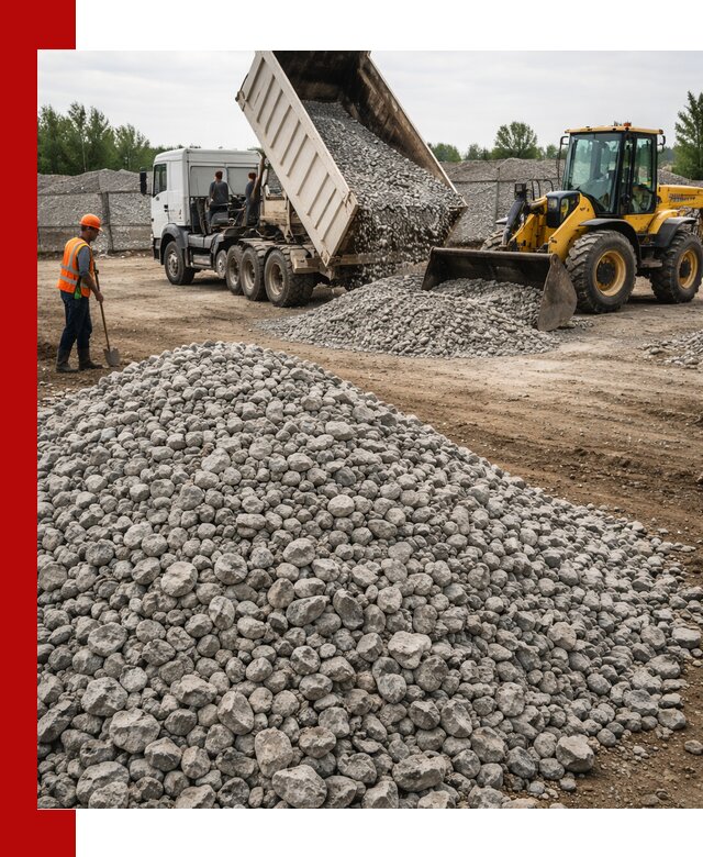 Доставка бетонного щебня фракции 40-70 в Чите