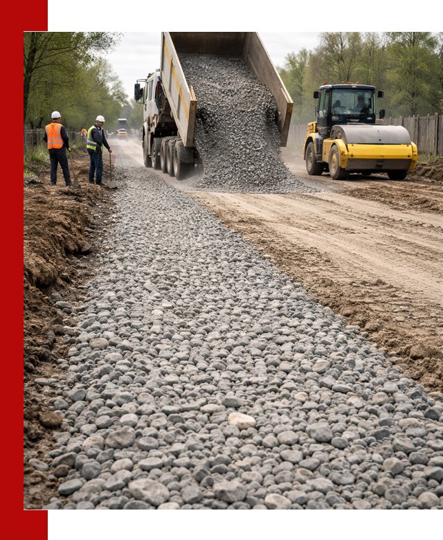Доставка щебня для отсыпки дорог в Чите высокого качества