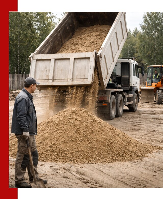 Доставка и продажа песка с разгрузкой в Чите