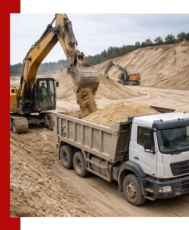 Доставка карьерного песка с самосвалами и разгрузкой в Чите