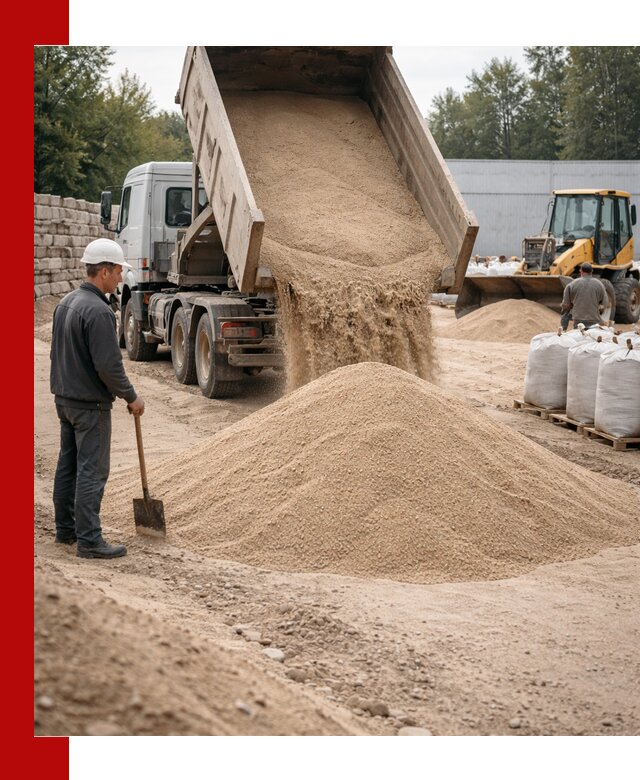 Кварцевый песок фракция 0–3 мм с доставкой в Чите