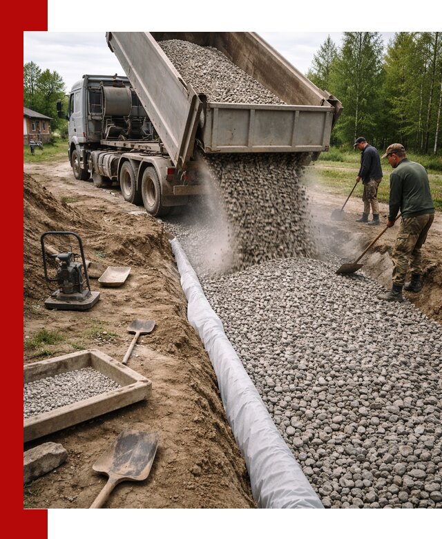 Гравий для дренажа с доставкой в Чите качественный и недорогой
