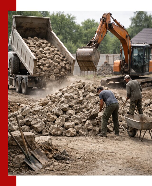 Доставка и разгрузка бутового камня в Чите