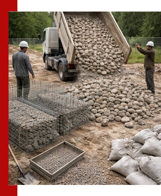 Камень для габионов фракция 70–151 в Чите