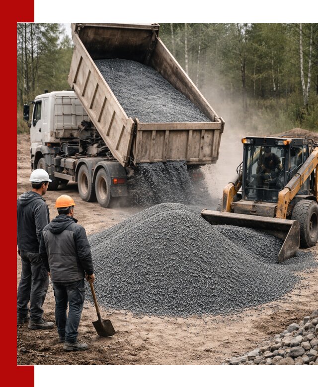 Гранитный отсев 0-5 с доставкой и разгрузкой в Чите