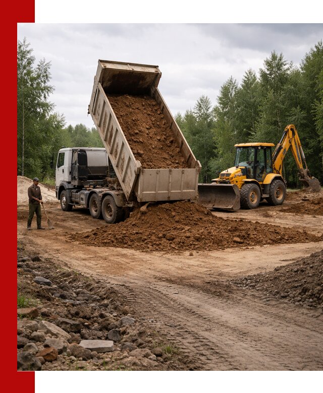 Доставка суглинка самосвалами в Чите подсыпка и планировка