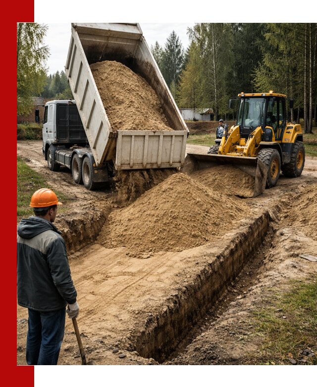 Доставка песчаного грунта в Чите для строительных работ