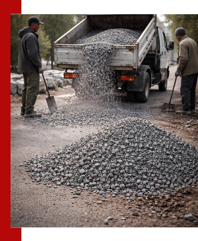 Гранитная крошка для посыпки дорог и тротуаров в Чите