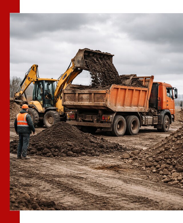 Вывоз грунта и строительного мусора в Чите грузовыми самосвалами