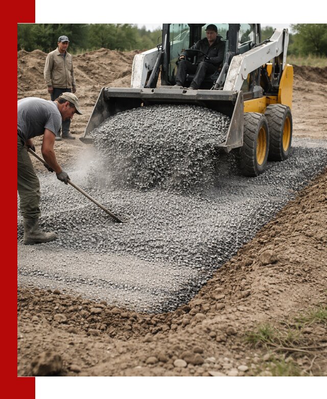 Устройство щебеночной подушки в Чите для дорог и фундаментов